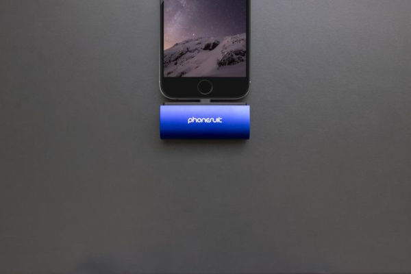 Phonesuit PS-MICRO2-C2-BLU Flex XT Pocket Charger for iPhone - Blue