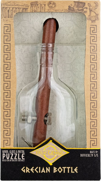 True Genius Grecian Glass Bottle Brainteaser Puzzle