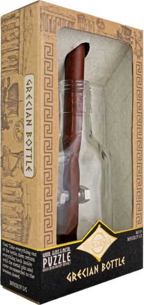 True Genius Grecian Glass Bottle Brainteaser Puzzle