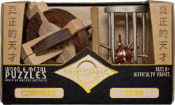 Alternative view 1 of True Genius Compass and Star Puzzle Wooden Brainteaser Puzzle