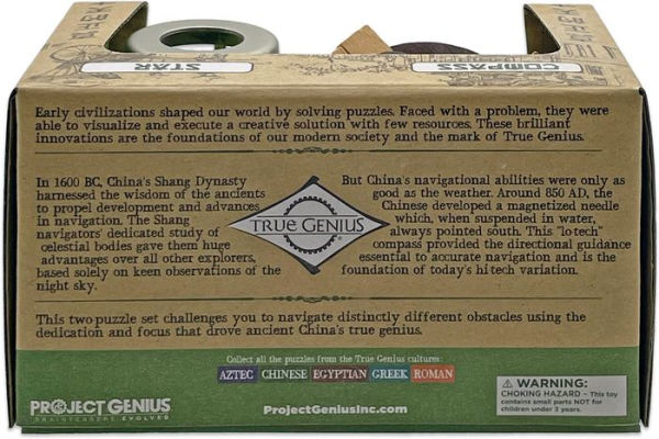  Project Genius Compass And Star Combo, True Genius - Disentanglement  Puzzles, Brain Teasers, Adult Puzzle, Wooden