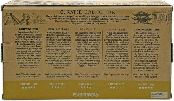 True Genius Currated Collection - Set of 5 Brainteaser Puzzles by Project  Genius