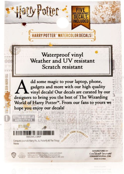 Harry Potter Watercolor Vinyl Stickers, Set Of 50, Waterproof And