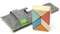Title: 6 Piece Tegu Pocket Pouch Prism Magnetic Wooden Block Set, Sunset