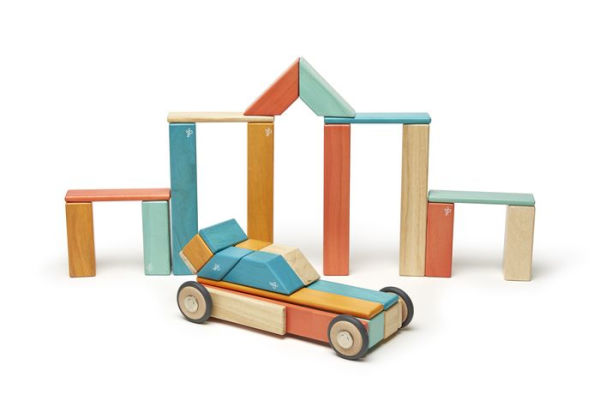 42 Piece Tegu Magnetic Wooden Block Set in Sunset