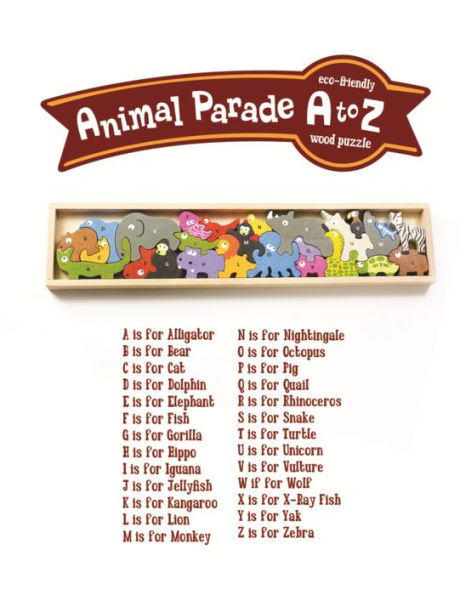 Animal Alphabet Parade Wooden Puzzle