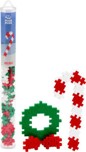 Title: Plus Plus 70 pc Holiday Tube Candy Cane/ Wreath