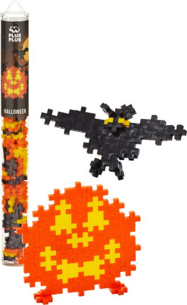 Plus Plus - Seasonal Tube - 70pc Halloween, Pumpkin/Bat