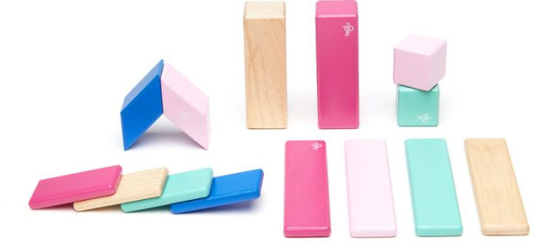 14 Piece Tegu Magnetic Wooden Block Set, Blossom