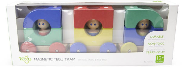 12 Piece Tegu Magnetic Tram Building Block Set, Big Top