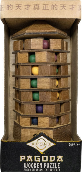True Genius Chinese Pagoda Wooden Brainteaser Puzzle