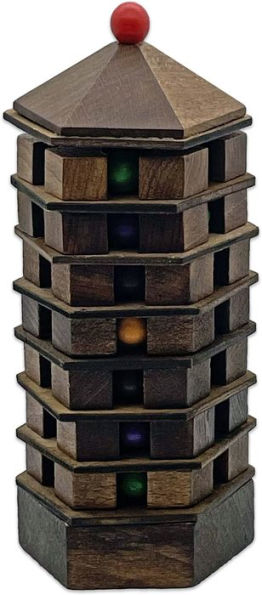 True Genius Chinese Pagoda Wooden Brainteaser Puzzle