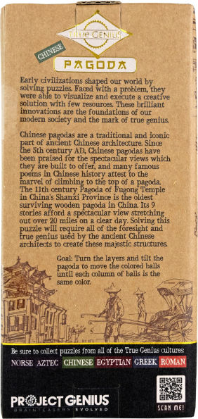 True Genius Chinese Pagoda Wooden Brainteaser Puzzle
