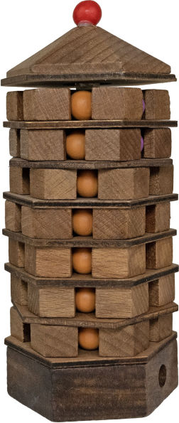 True Genius Chinese Pagoda Wooden Brainteaser Puzzle