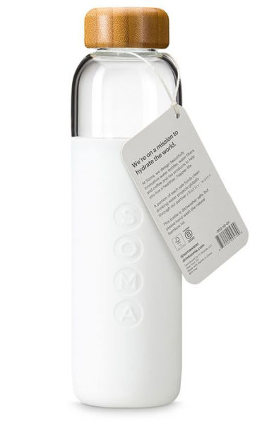 Soma 17 oz Glass Water Bottle, White