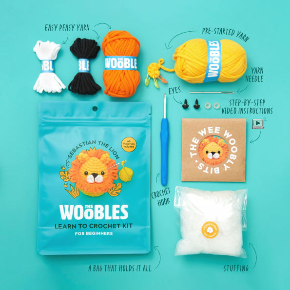 Sebastian the Lion, The Woobles Beginner Crochet Kit