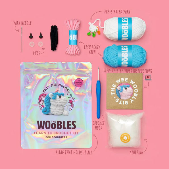 Billy the Unicorn, The Woobles Beginner Crochet Kit