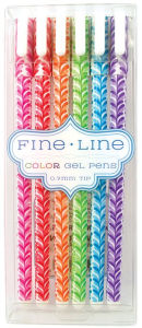 Title: Fine Line Color Gel Pens .7mm Tip Set of 6