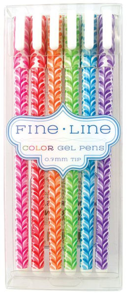 Fine Line Color Gel Pens .7mm Tip Set of 6