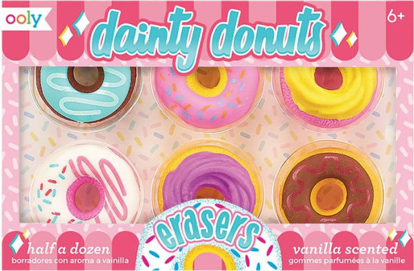 Dainty Donuts Scented Erasers - Set of 6