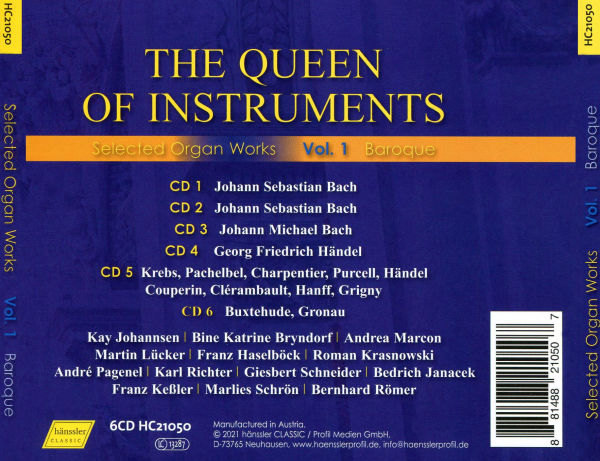 The Queen of Instruments: Selected Organ Works, Vol. 1 - Baroque