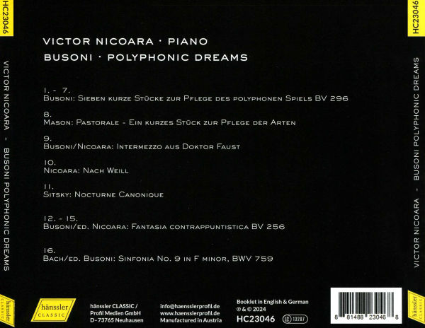 Busoni: Polyphonic Dreams