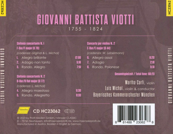 Sinfonie Concertanti 1 & 2 Concerto Per Violino 2