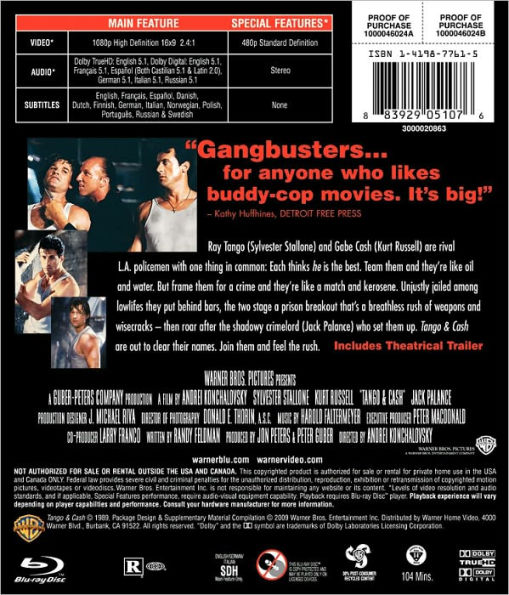 Tango and Cash [Blu-ray]