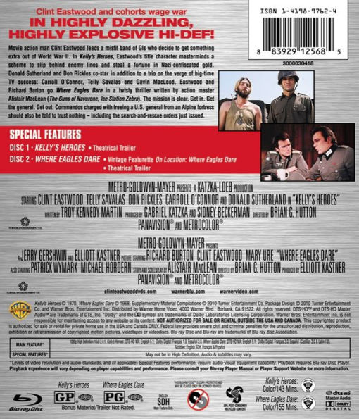 Kelly's Heroes/Where Eagles Dare [Blu-ray]