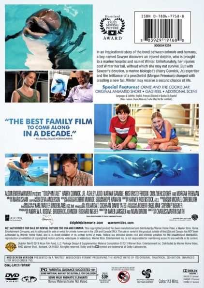 Dolphin Tale Blu-ray Ashley Judd Morgan Freeman Family Movie Ex Library