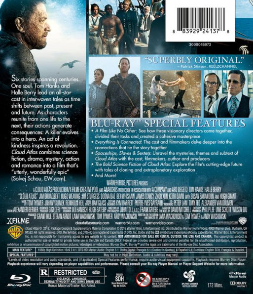 CLOUD ATLAS Movie Review. CLOUD ATLAS Stars Tom Hanks and Halle Berry