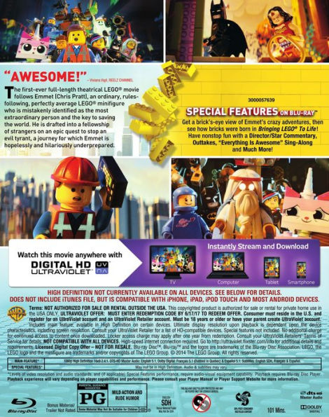 The LEGO Movie 2 Discs Includes Digital Copy Blu ray DVD by