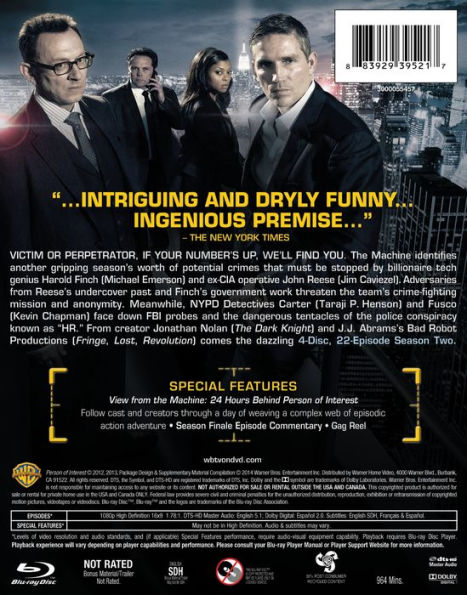 Person of Interest: The Complete Second Season [4 Discs] [Blu-ray]