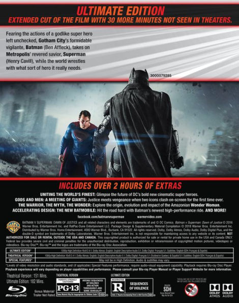 Batman v Superman: Dawn of Justice [Ultimate Edition] [Blu-ray]