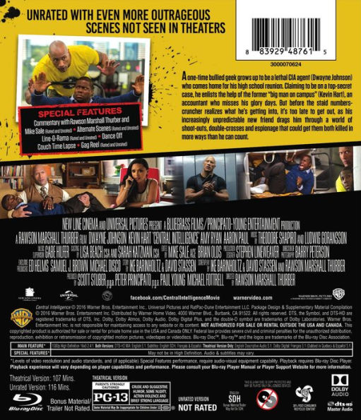 Central Intelligence [Unrated] [Blu-ray]