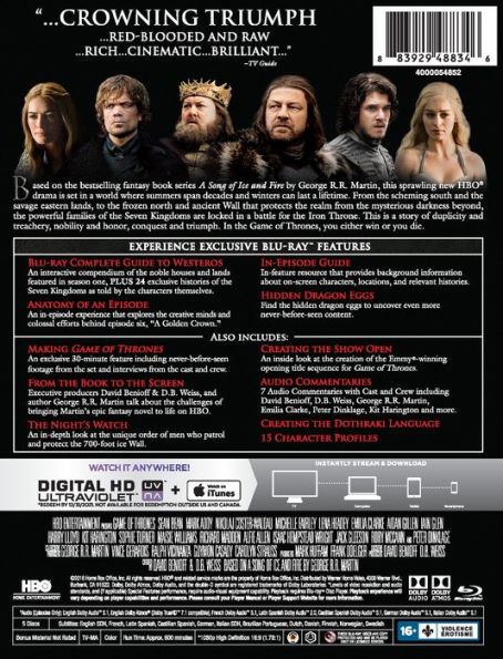 game of thrones complete season 1 dvd cover