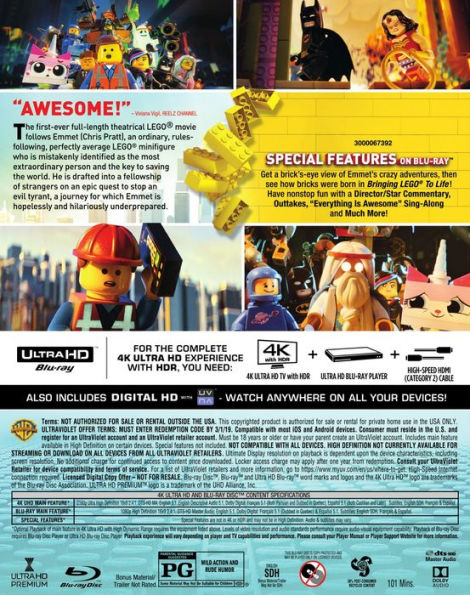 The LEGO Movie [4K Ultra HD Blu-ray/Blu-ray]