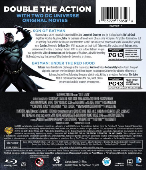 DC Universe Original Movie Double Feature: Son of Batman/Batman: Under the Red Hood [Blu-ray]
