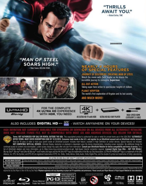 Man of Steel [4K Ultra HD Blu-ray/Blu-ray]