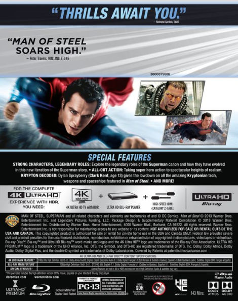 Man of Steel [4K Ultra HD Blu-ray/Blu-ray]