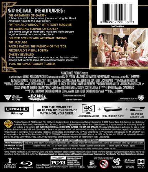 The Great Gatsby [4K Ultra HD Blu-ray/Blu-ray]