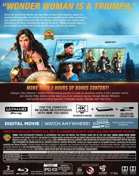 Wonder Woman [4K Ultra HD Blu-ray/Blu-ray]