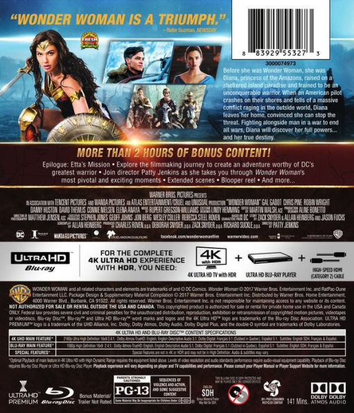 Wonder Woman [4K Ultra HD Blu-ray/Blu-ray]