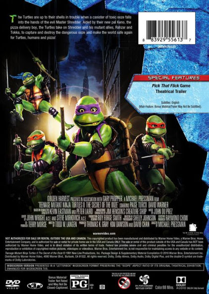 Teenage Mutant Ninja Turtles 2: Secret of the Ooze by Michael Pressman ...