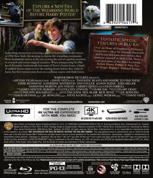 Fantastic Beasts and Where to Find Them [4K Ultra HD Blu-ray/Blu-ray]