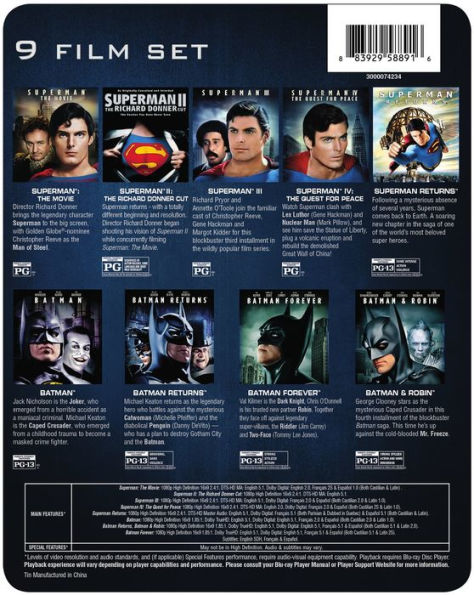 Batman and Superman: 9-Film Set [Blu-ray]