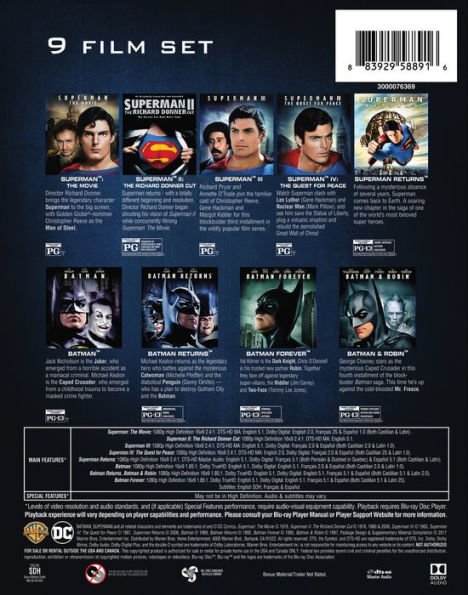 Batman and Superman: 9-Film Set [Blu-ray]