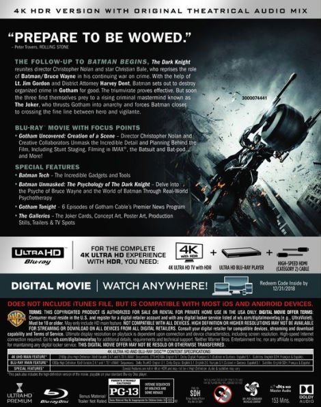 The Dark Knight [4K Ultra HD Blu-ray/Blu-ray]