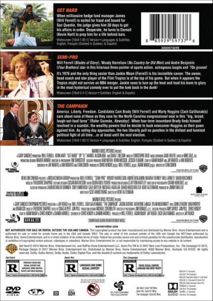 3 Film Collection: Will Ferrell - Get Hard/Semi-Pro/The Campaign [2 Discs]
