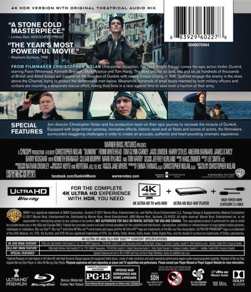 Dunkirk [4K Ultra HD Blu-ray/Blu-ray]